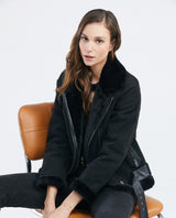Women´s Leather Biker Jacket - Black 63_727E400_NEG193909_0