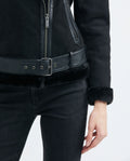Women´s Leather Biker Jacket - Black 63_727E400_NEG193909_4