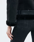 Women´s Leather Biker Jacket - Black 63_727E400_NEG193909_6