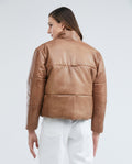 Women´s Leather Puffer Jacket - Brown 63_727E402_CAF181148_5