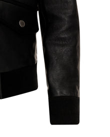 Women´s Leather Bomber Jacket - Black 63_727E407_NEG193909_4