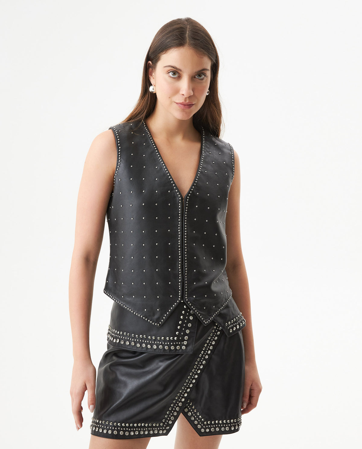 Women´s Lambskin Leather Vest - Black 63_727G100_NEG194007_0
