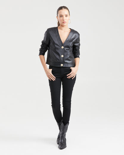 JACKET LEATHER CROP