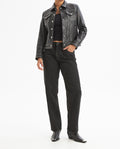 Womens Trucker Jacket with Embellisment - Black 63_727G401_NEG194007_4