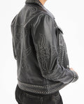 Womens Trucker Jacket with Embellisment - Black 63_727G401_NEG194007_6