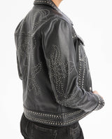 Womens Trucker Jacket with Embellisment - Black 63_727G401_NEG194007_6
