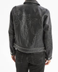 Womens Trucker Jacket with Embellisment - Black 63_727G401_NEG194007_7