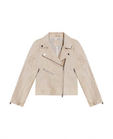 Women's Leather Jacket, Sheepskin Biker Fit - Raw 727G404 - 2