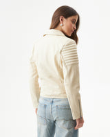Women's Leather Jacket, Sheepskin Biker Fit - Raw 727G404 - 5