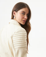 Women's Leather Jacket, Sheepskin Biker Fit - Raw 727G404 - 6
