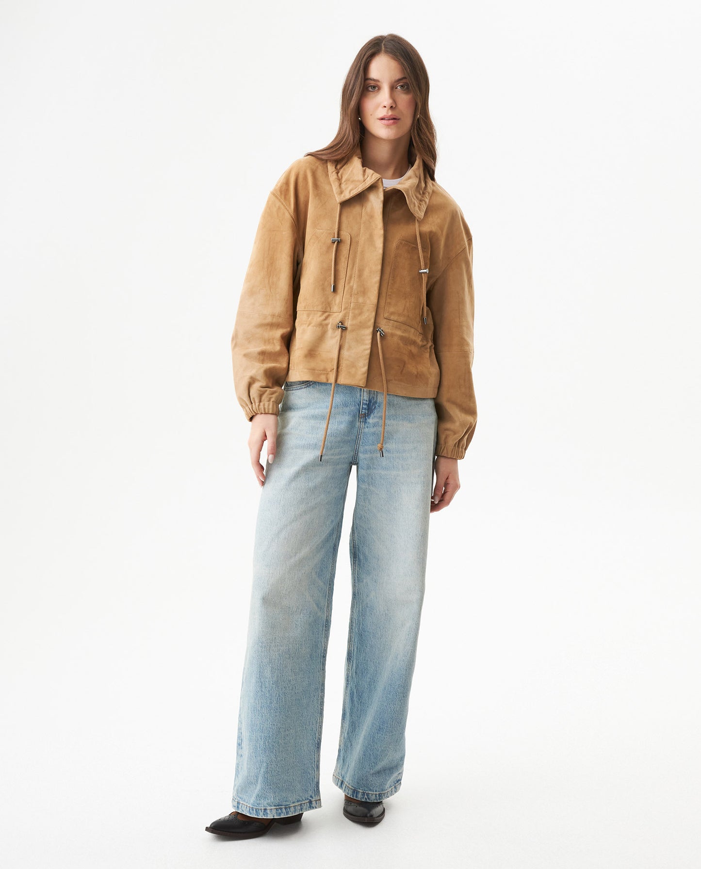 Womens Suede Leather Western Jacket - Brown 63_727G406_CAF181336_4