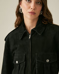 Womens Suede Bomber Jacket - Black 63_727H100_NEG194007_5