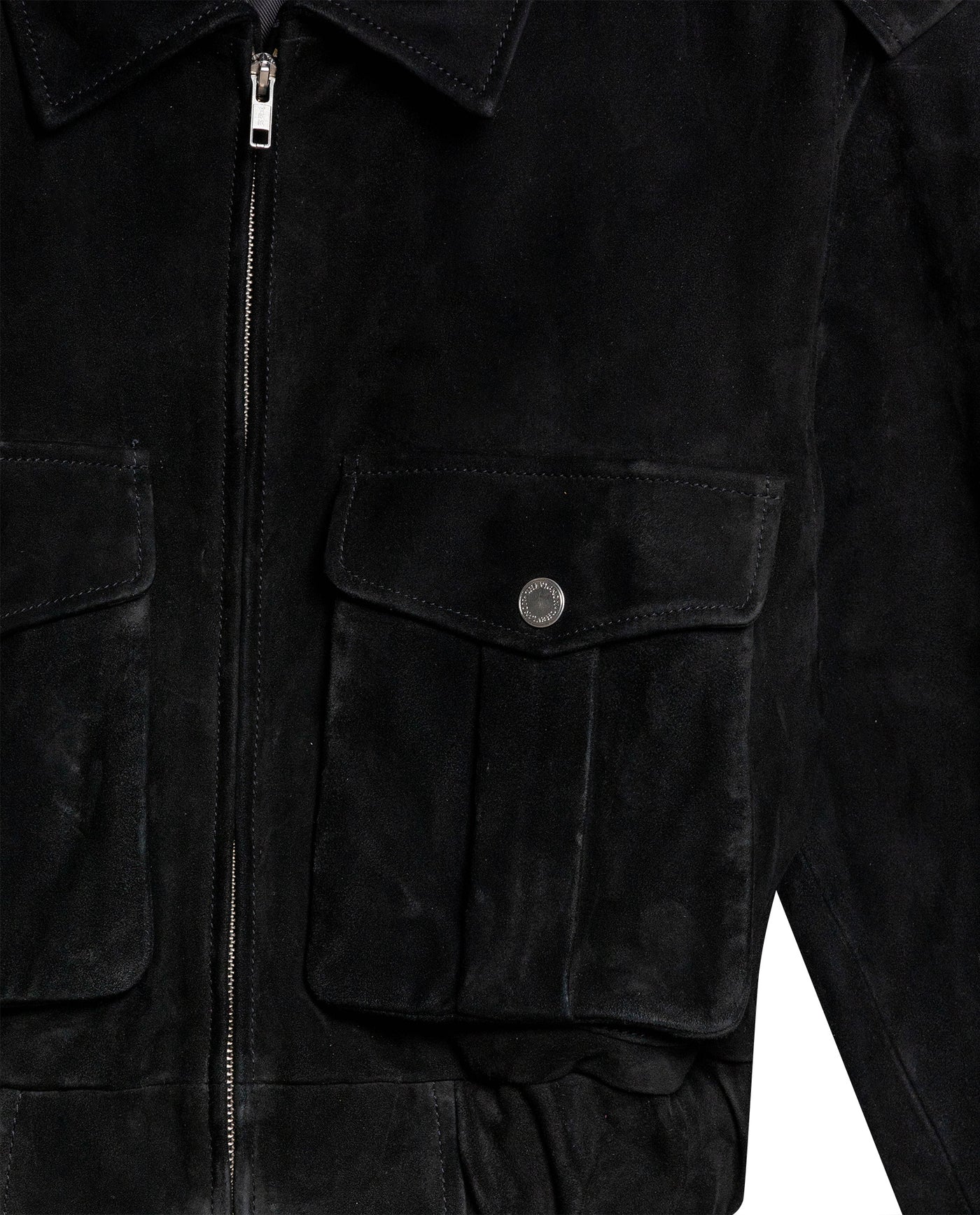 Womens Suede Bomber Jacket - Black 63_727H100_NEG194007_8