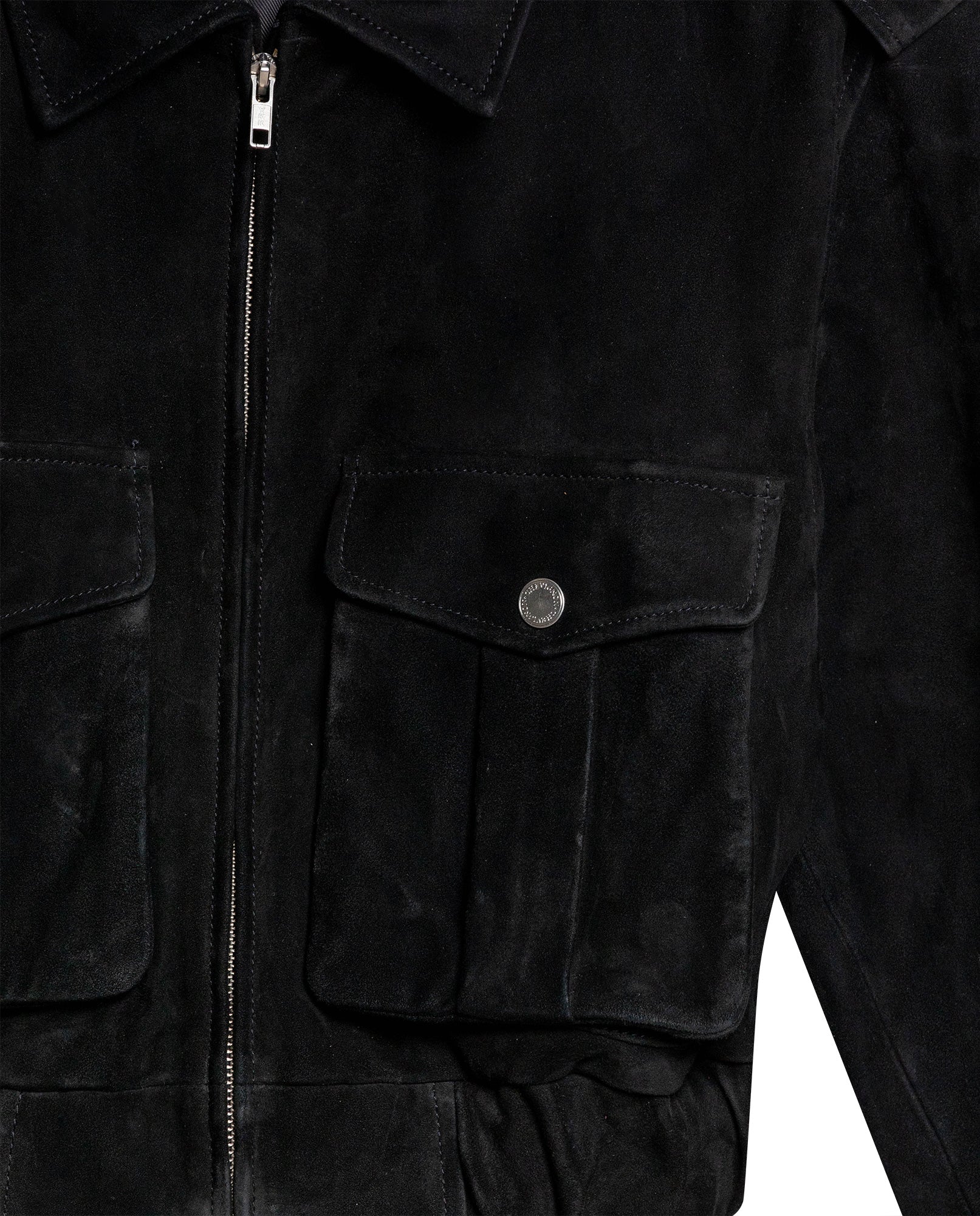 Womens Suede Bomber Jacket - Black 63_727H100_NEG194007_8