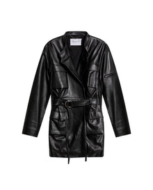 Womens Leather Trench Coat - Black 63_727H200_NEG194007_3