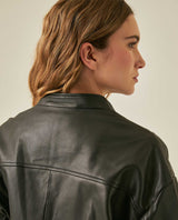 Women´s Leather Trench Coat - Black 63_727H200_NEG194007_7