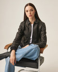 Women´s Lambskin Aviator Jacket - Black 63_727H404_NEG194007_0