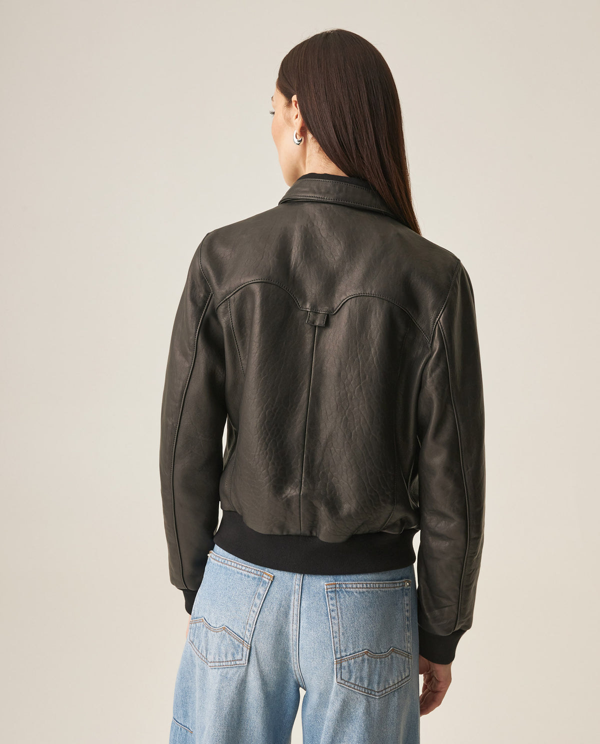 Women´s Lambskin Aviator Jacket - Black 63_727H404_NEG194007_5