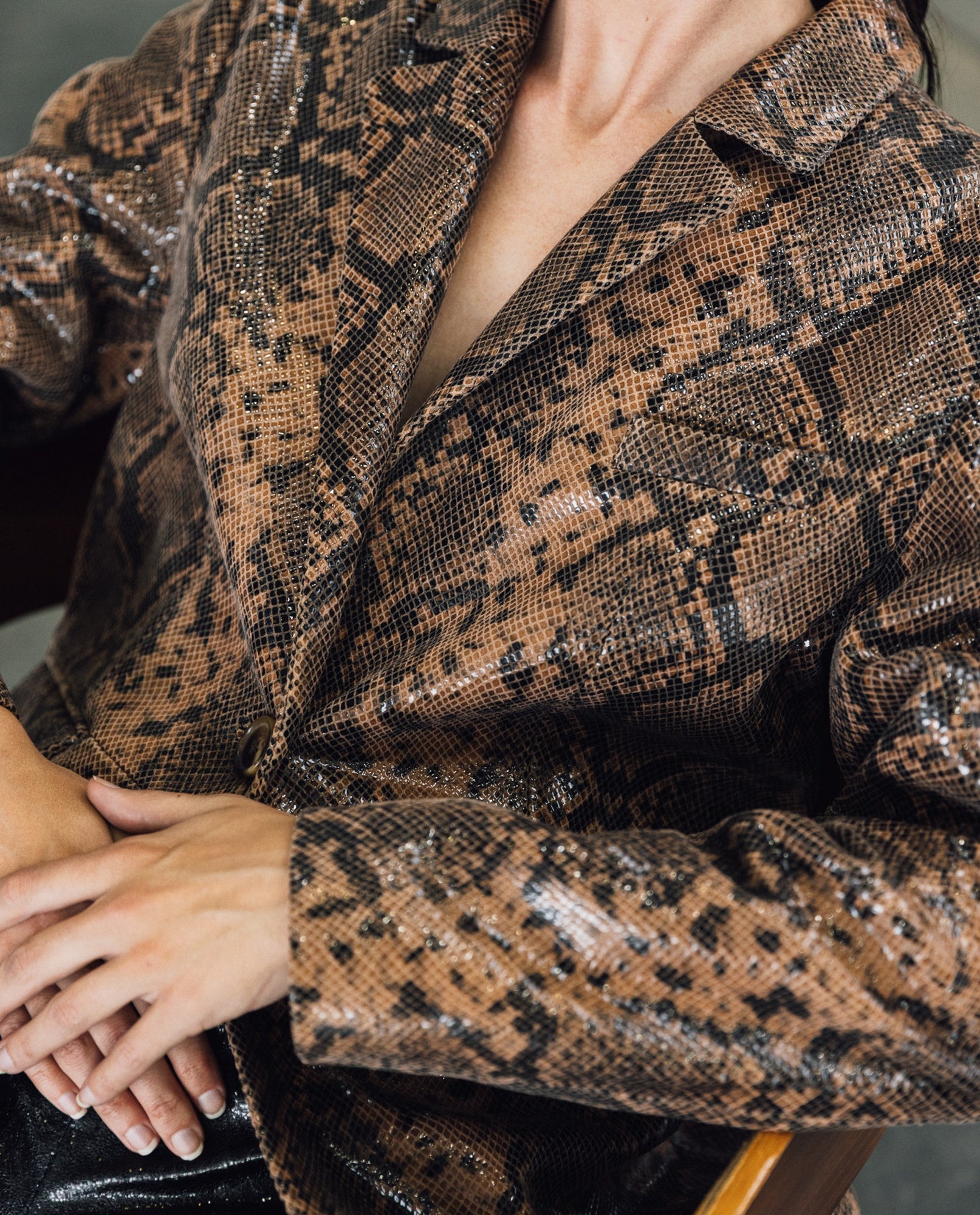 Womens Leather Animal-Print Jacket - Special Collection - Brown 63_727H500_CAF181314_3