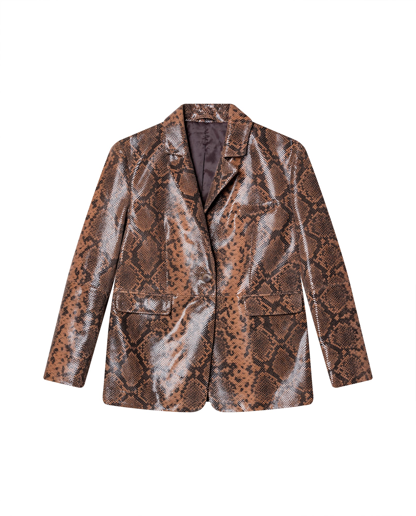 Womens Leather Animal-Print Jacket - Special Collection - Brown 63_727H500_CAF181314_5
