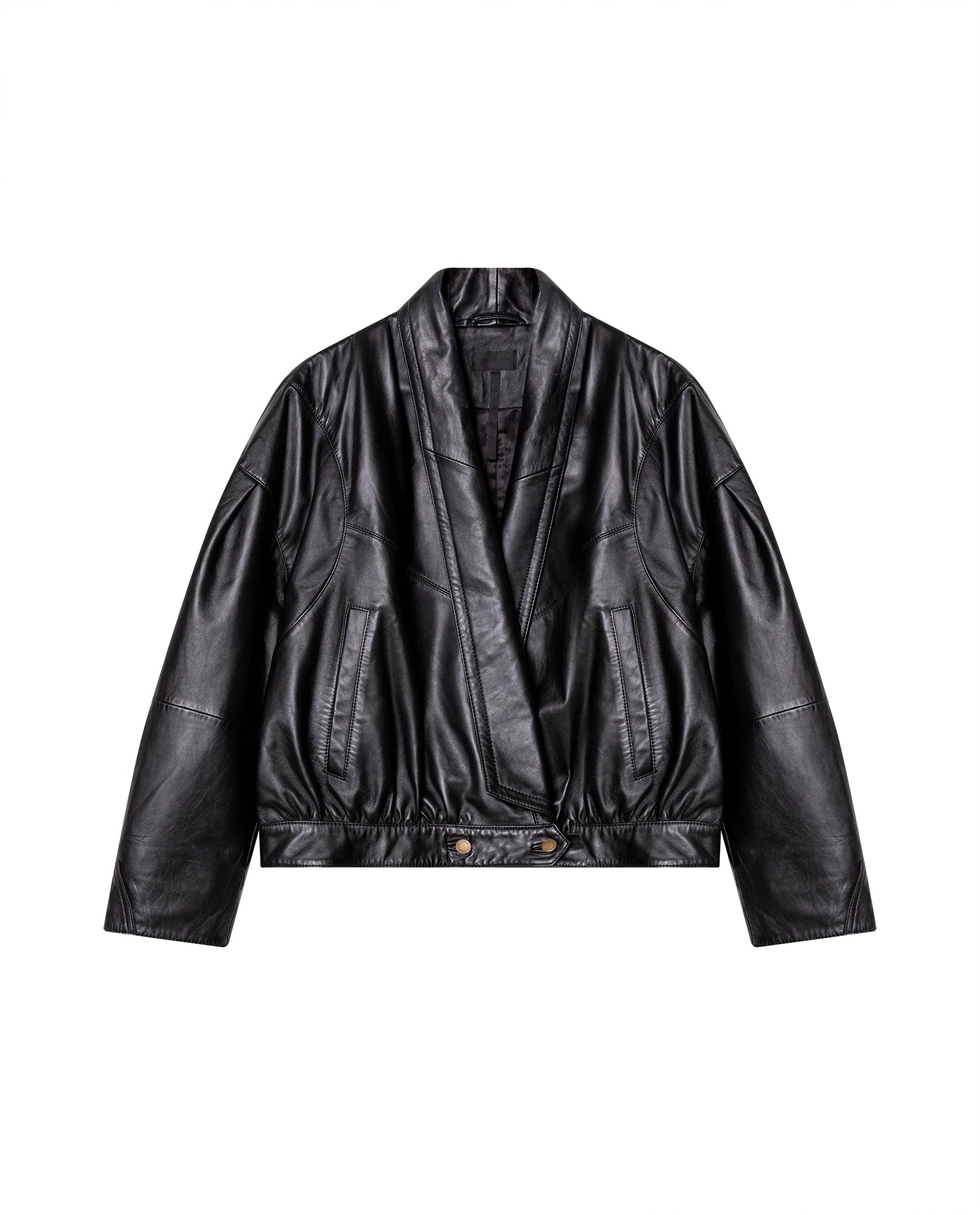 Womens Sheepskin Leather Relaxed Fit Jacket - Special Collection - Black 63_727H501_NEG194007_4