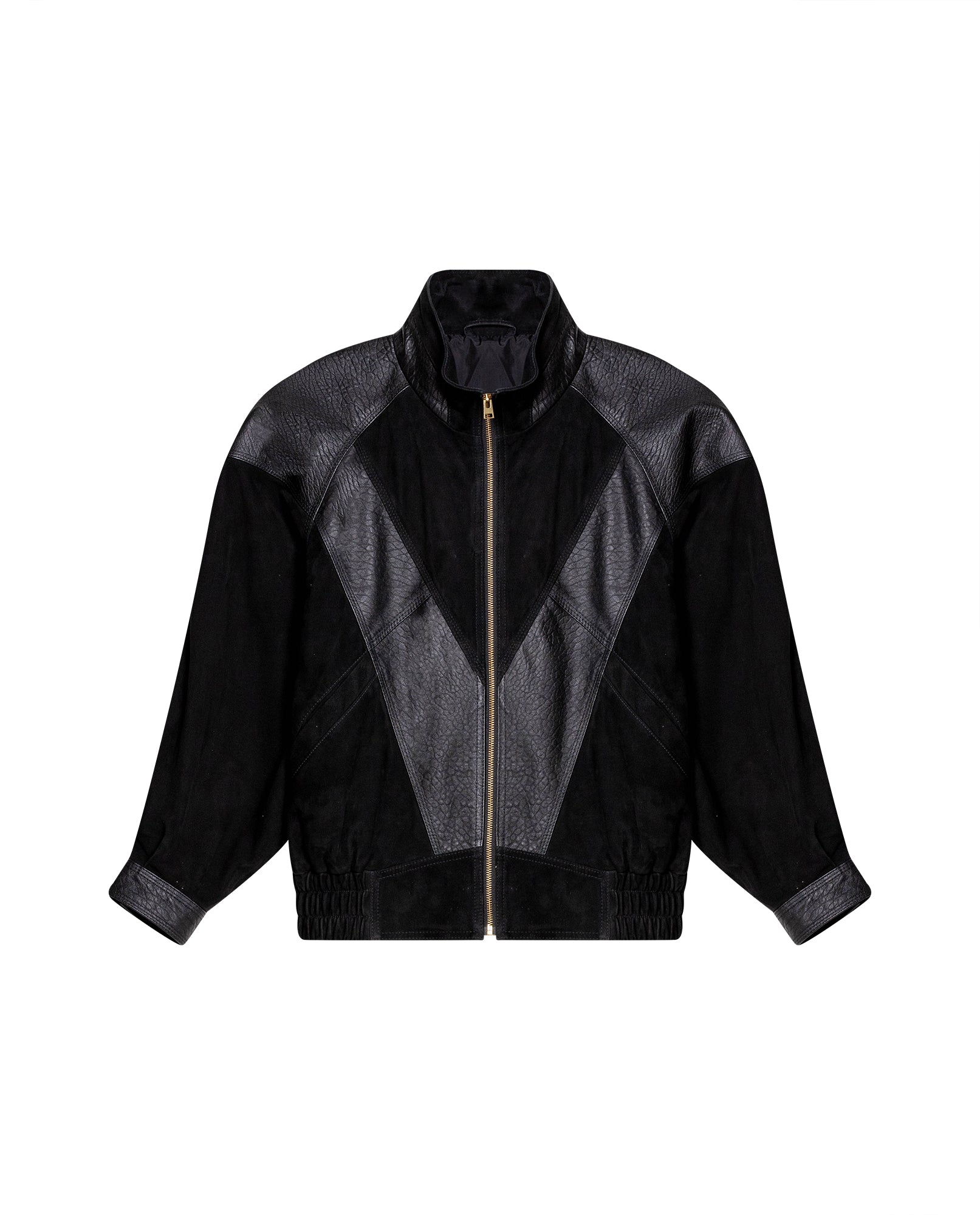 Womens Sheepskin Leather Vintage Bomber Jacket - Special Collection - Black 63_727H502_NEG194007_5