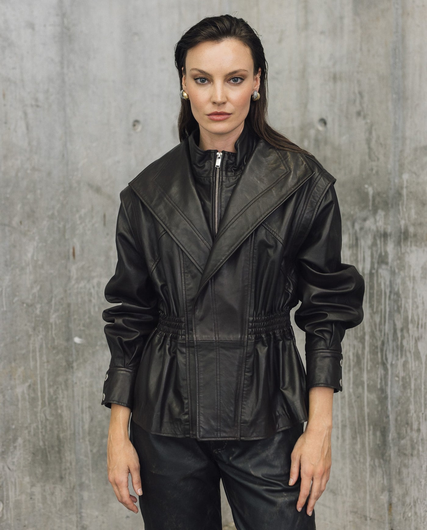 Womens Lambskin Leather Jacket - Special Collection - Brown 63_727H503_CAF191317_0