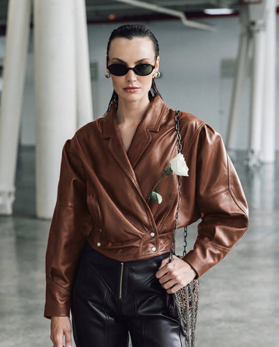 Womens Lambskin Leather Fitted Jacket - Special Collection - Red 63_727H504_ROJ191617_0