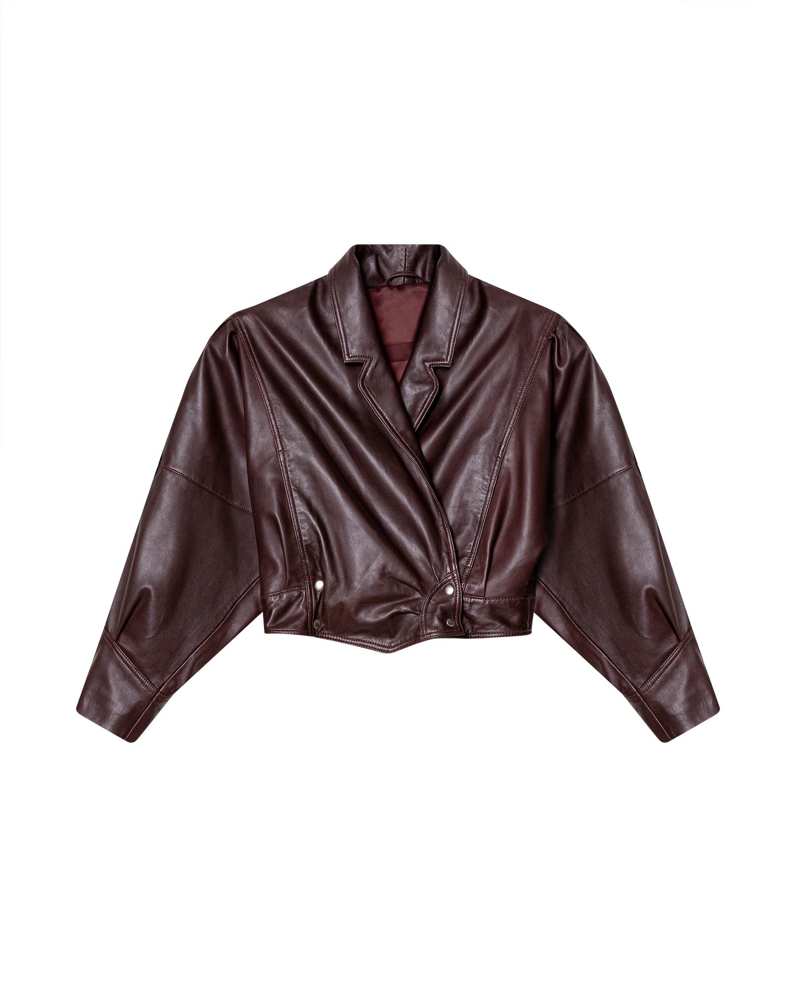 Womens Lambskin Leather Fitted Jacket - Special Collection - Red 63_727H504_ROJ191617_4