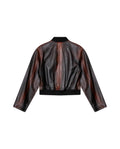 Womens Lambskin Leather Insulated Cropped Jacket - Special Collection - Brown 63_727H505_CAF191317_7