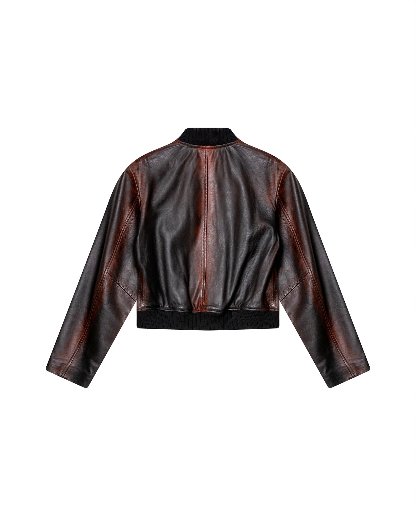 Womens Lambskin Leather Insulated Cropped Jacket - Special Collection - Brown 63_727H505_CAF191317_7