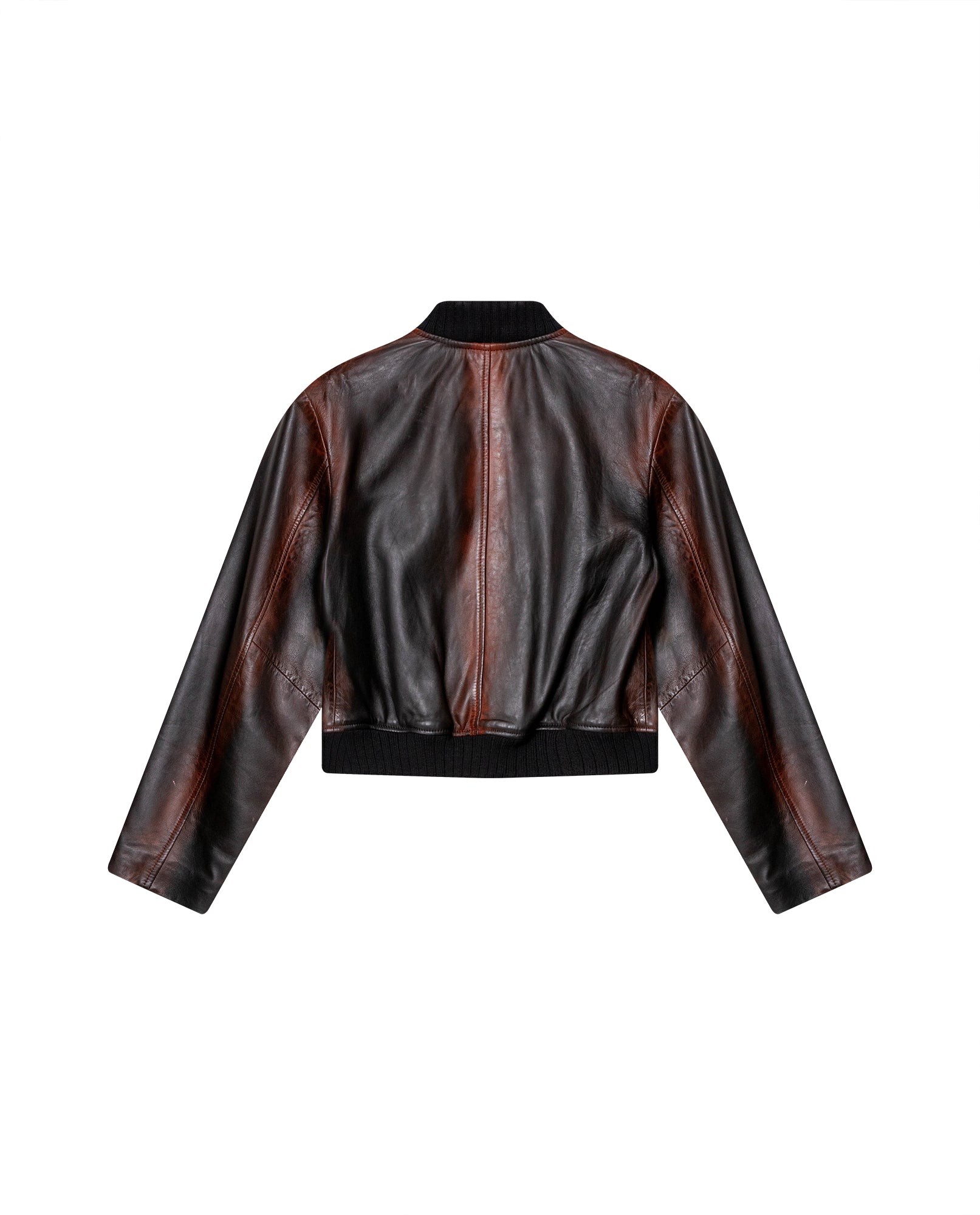 Womens Lambskin Leather Insulated Cropped Jacket - Special Collection - Brown 63_727H505_CAF191317_7
