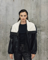 Womens Leather Voluminous Jacket - Special Collection - Black 63_727H506_NEG194007_0
