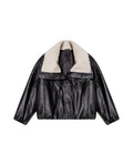 Womens Leather Voluminous Jacket - Special Collection - Black 63_727H506_NEG194007_4