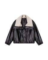 Womens Leather Voluminous Jacket - Special Collection - Black 63_727H506_NEG194007_4