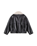 Womens Leather Voluminous Jacket - Special Collection - Black 63_727H506_NEG194007_7