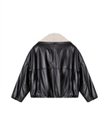 Womens Leather Voluminous Jacket - Special Collection - Black 63_727H506_NEG194007_7