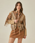 Chaqueta de Mujer Western Rodeo con Flecos - Brown 63_727H701_CAF170808_0