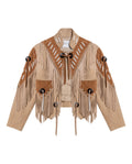 Chaqueta de Mujer Western Rodeo con Flecos - Brown 63_727H701_CAF170808_3