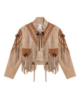 Chaqueta de Mujer Western Rodeo con Flecos - Brown 63_727H701_CAF170808_3