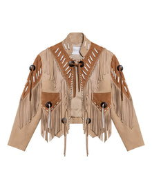 Chaqueta de Mujer Western Rodeo con Flecos - Brown 63_727H701_CAF170808_3