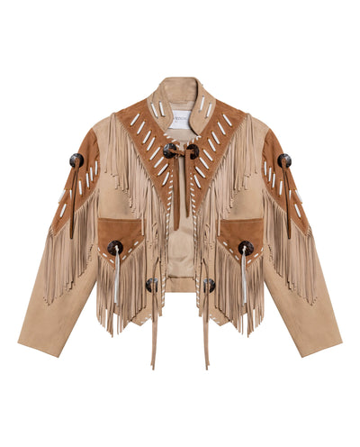 Chaqueta de Mujer Western Rodeo con Flecos - Brown 63_727H701_CAF170808_3