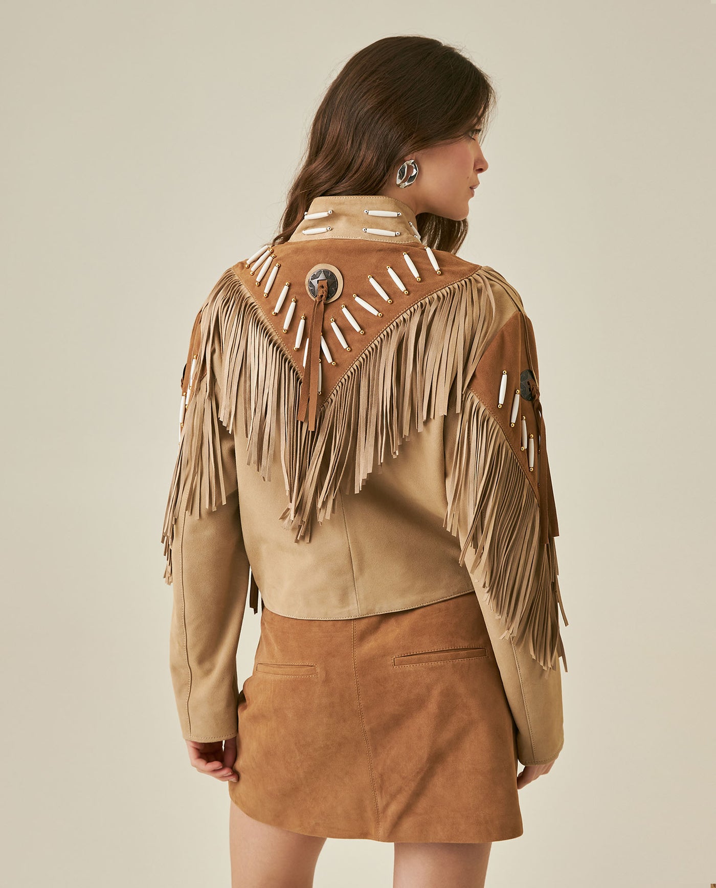 Chaqueta de Mujer Western Rodeo con Flecos - Brown 63_727H701_CAF170808_6