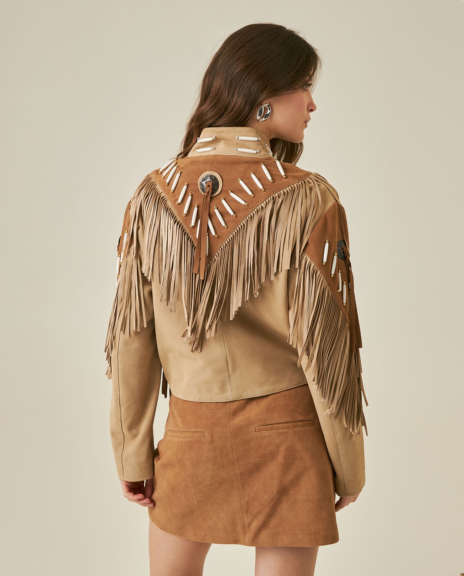 Chaqueta de Mujer Western Rodeo con Flecos - Brown 63_727H701_CAF170808_6