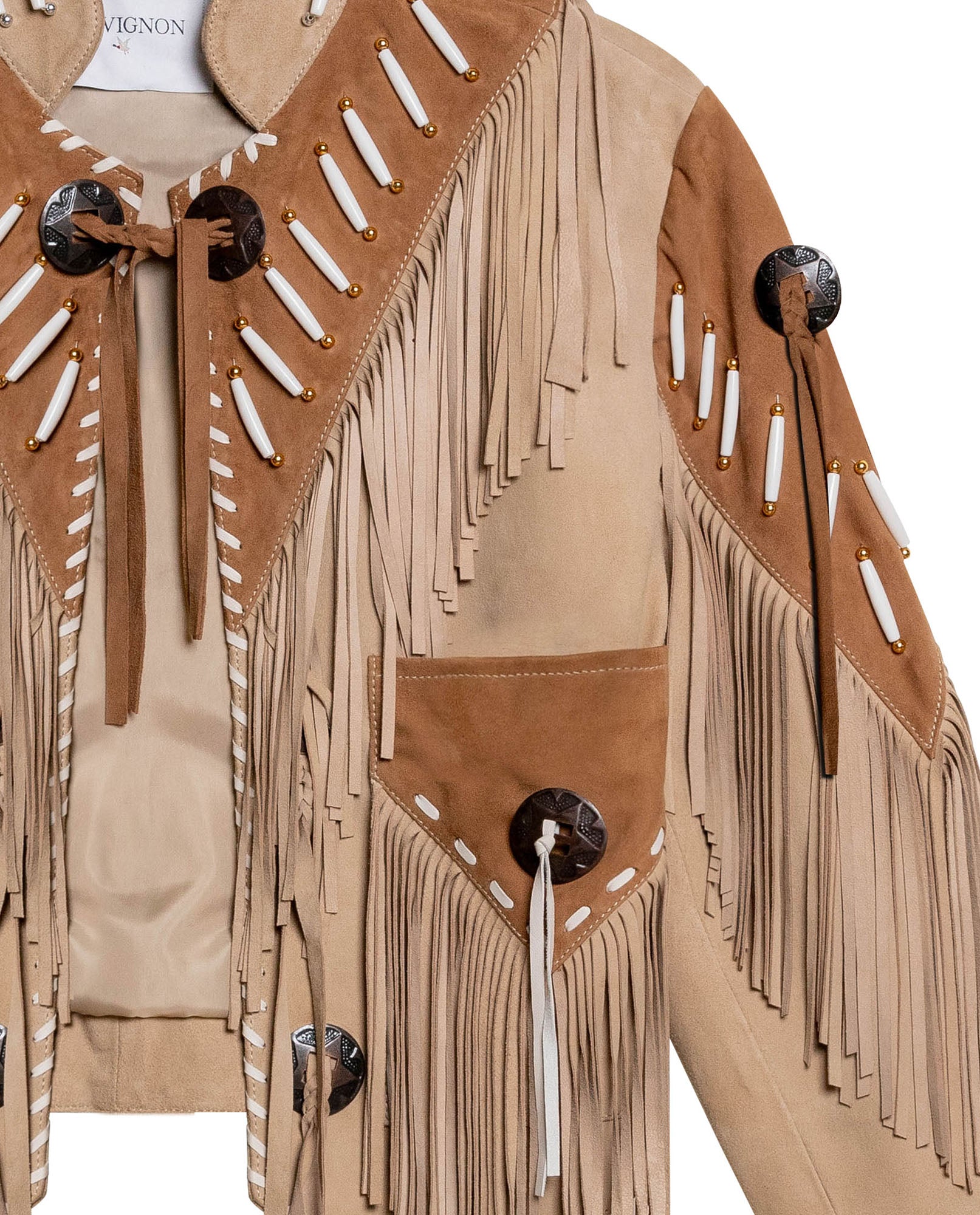 Chaqueta de Mujer Western Rodeo con Flecos - Brown 63_727H701_CAF170808_8