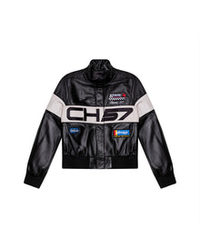Women's Lambskin Bomber Jacket - Black - Black 63_727H900_NEG194007_0