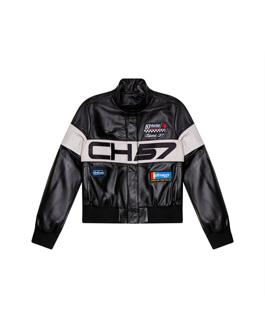 Women's Lambskin Bomber Jacket - Black - Black 63_727H900_NEG194007_0