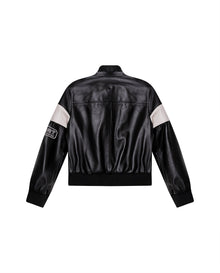 Women's Lambskin Bomber Jacket - Black - Black 63_727H900_NEG194007_3