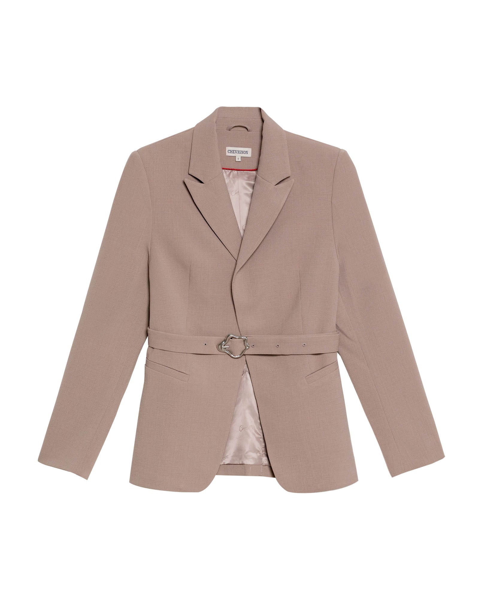 Women's Belted Blazer in Polyester-Rayon Blend, Nocturne 729G000 - 2