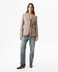 Women's Belted Blazer in Polyester-Rayon Blend, Nocturne 729G000 - 3